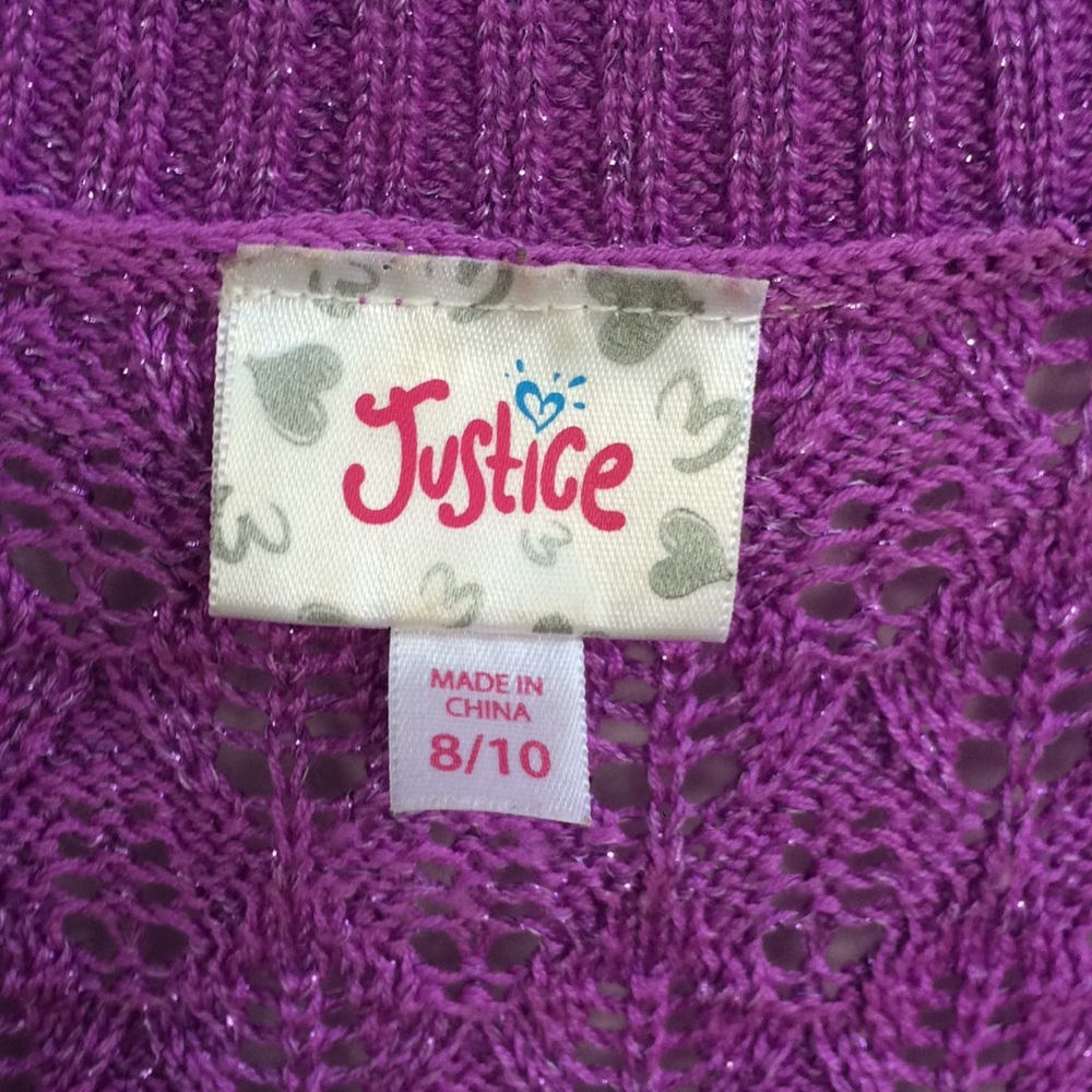 Purple justice size 8/10 crop top sweater - Picture 4 of 7